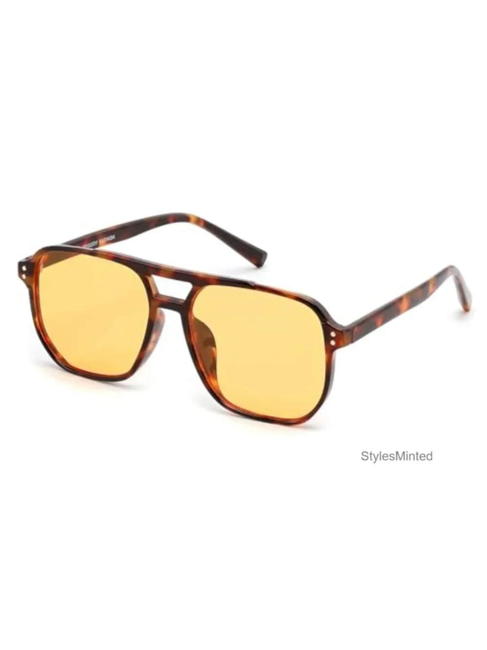 Retro Square Aviator Sunglasses 70s Vintage Trendy Plastic Frame UV400